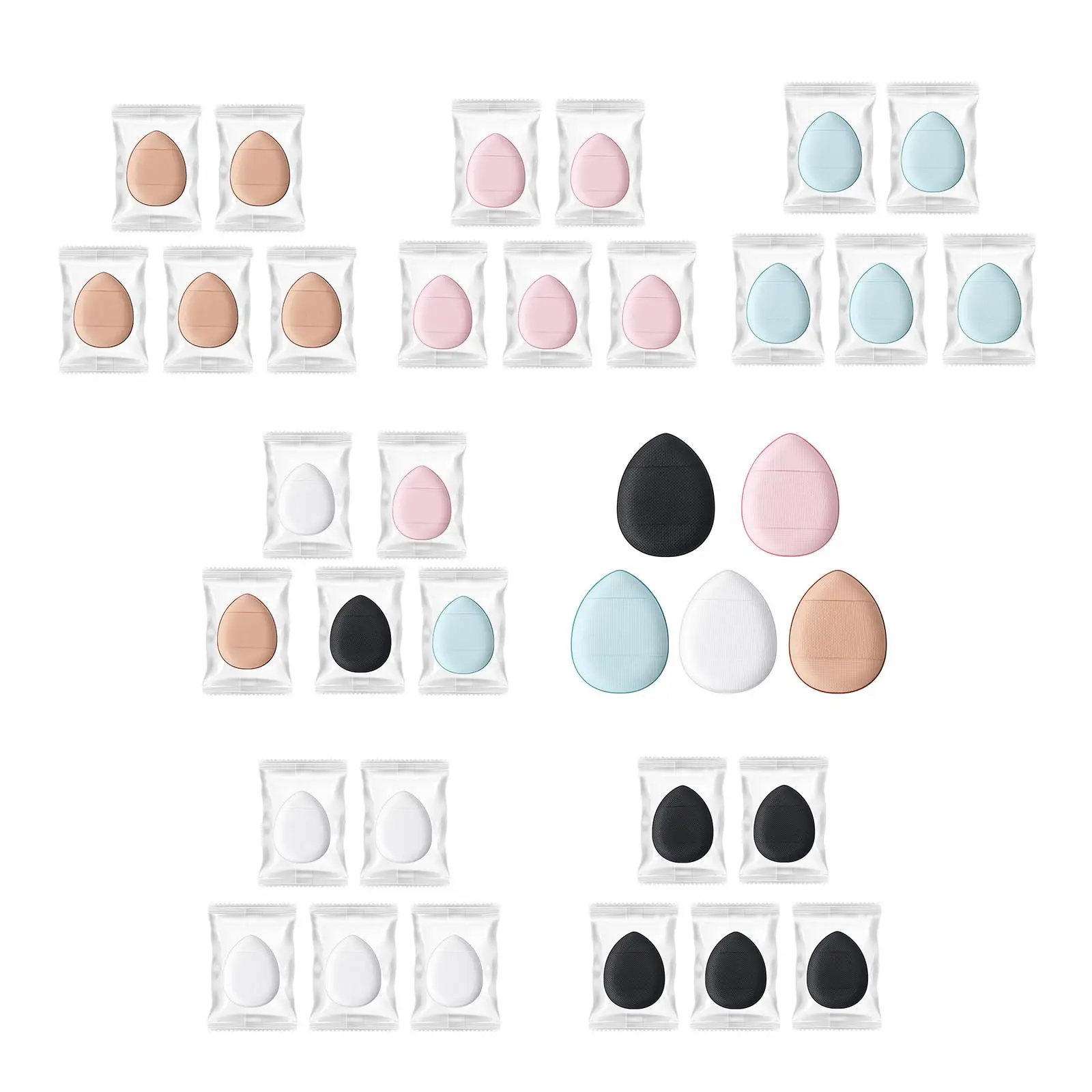 5 Pieces Finger Powder Puff, Mini Makeup Puff Blending Sponge Makeup Sponge for Foundation