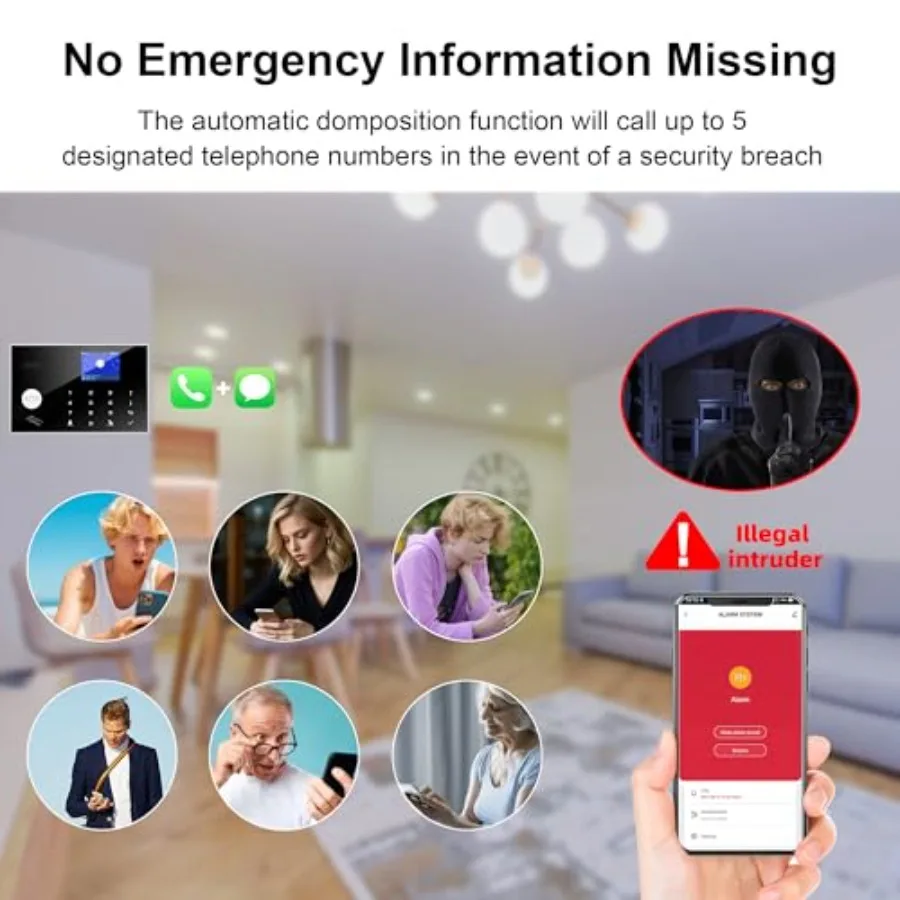 Wireless office security system compatible with Google Home and Alexa