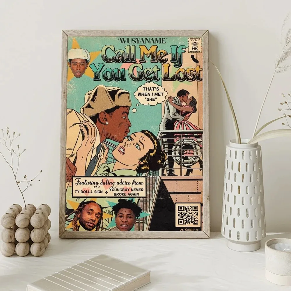 Rapper Tyler The Creator CALL ME IF YOU GET LOST Posters Kraft Paper Vintage Wall Art Painting Study Aesthetic Art Wall Stickers