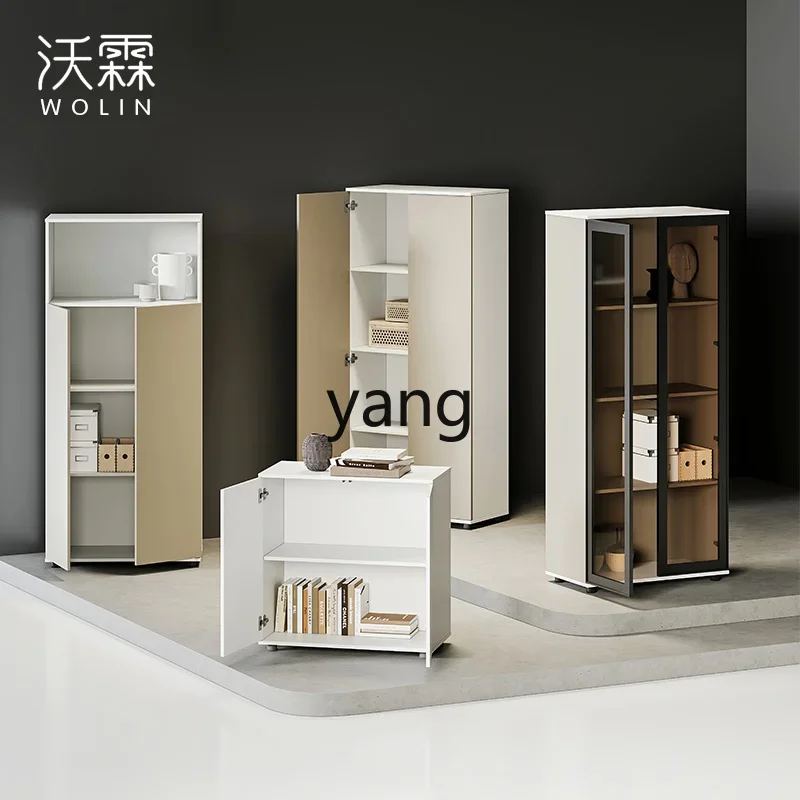 LH  File Cabinet Storage File High Cabinet Office Bookcase White Wooden Storage