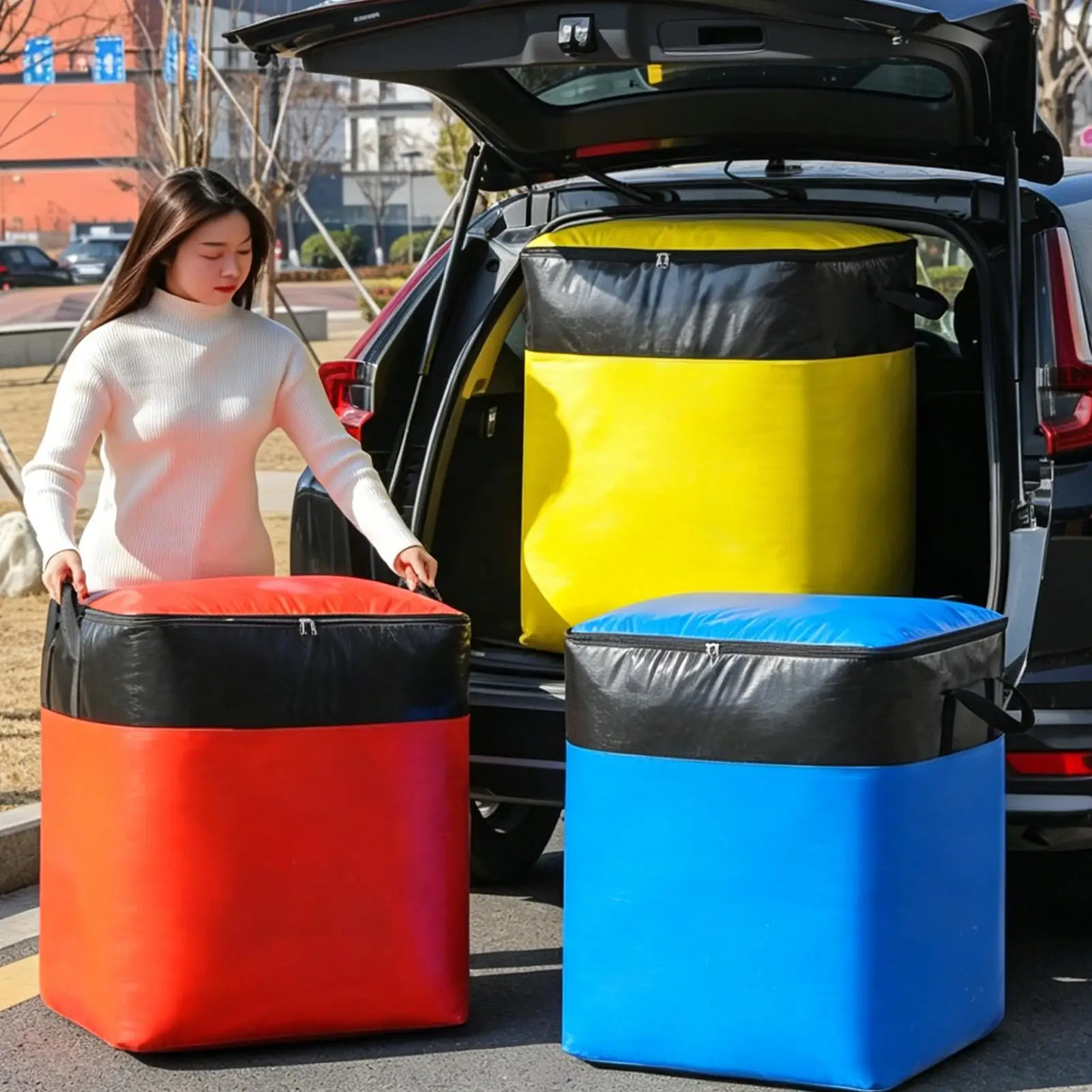 Moving Packing Bag Waterproof Strong Load-bearing Clothes Organizer Transfer Storage Wear-resistant Bag Luggage Bag Packing Case