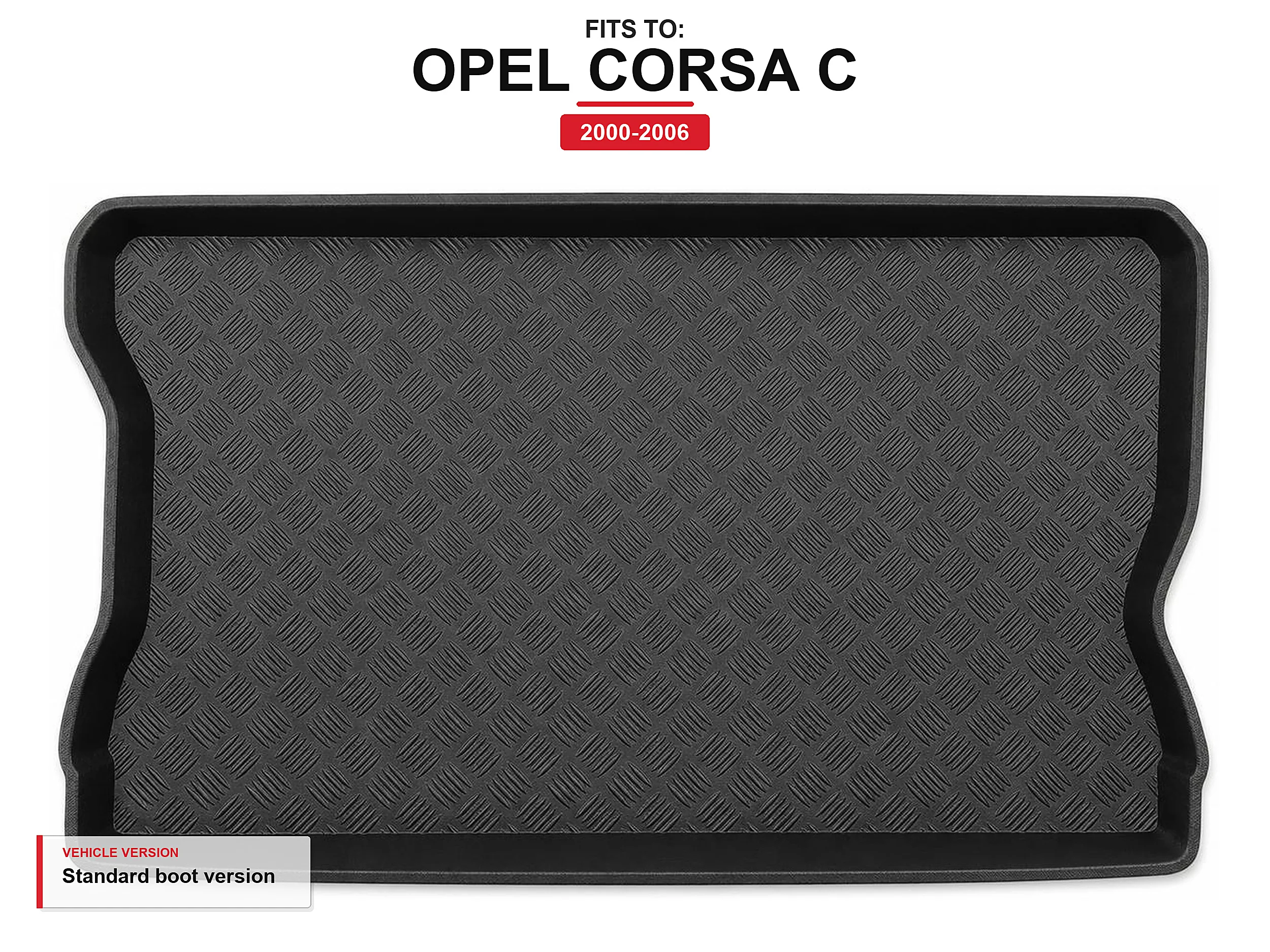 Kofferbakmat met lip voor: Opel Corsa C 2000-2006
