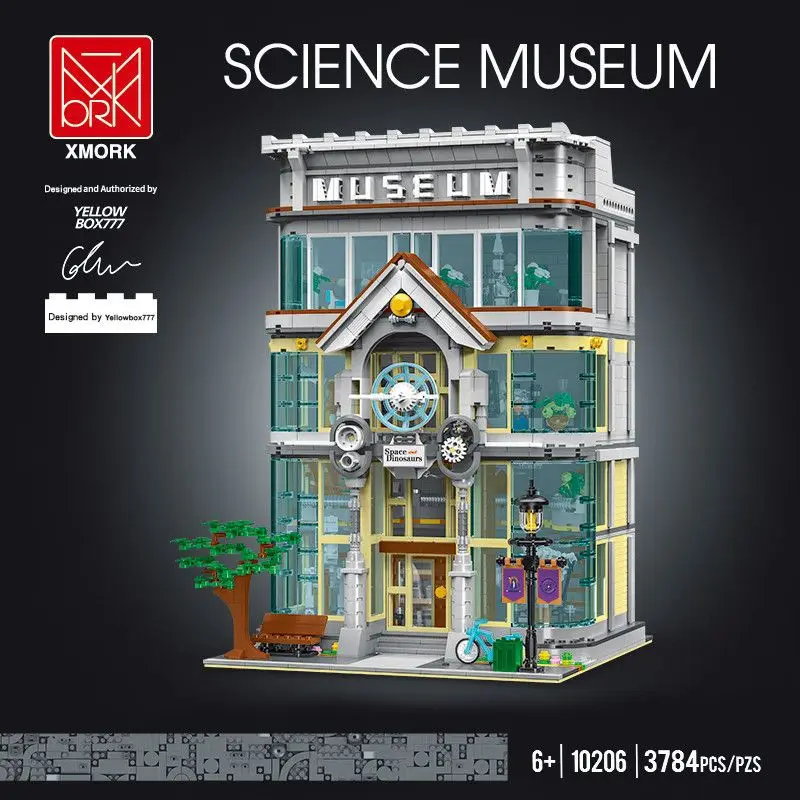 Mork 10206 Wissenschaft Museum Puzzle Montage Spielzeug Bausteine Modulare Stadt Street View Serie Kreative MOC Ziegel Junge Geschenk