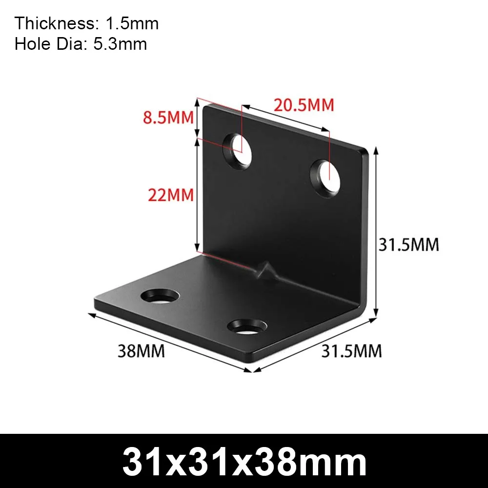 1Pcs Durable 90 Degree Angle Bracket Stainless Steel L-shaped Corner Stand Holes Fixed Mending Plate Furniture Hardware