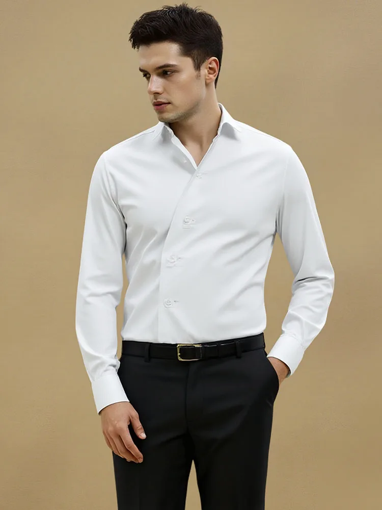 Antakodo Men's Elegant Shirt Single-Breasted Long-Sleeve Office Male Top Shirt Formal Wedding Blaze Man Basic Business Shirts