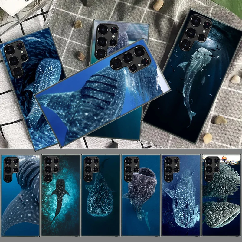 Ocean Whale Shark Swimming Coque For Samsung S23 S22 S24 Ultra 5G TPU Phone Galaxy Cover S21 S20 FE S10 Plus S10E S9 S8 S7 Edge