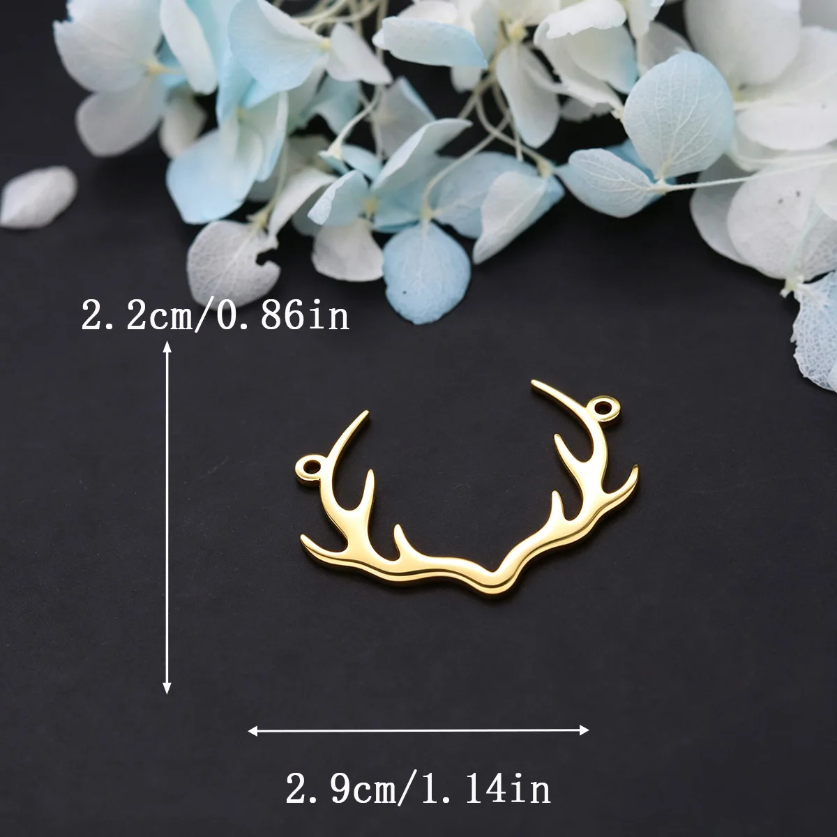 3pcs Antler Charms Stainless Steel Curved Deer Horn Animal Pendant Connector for DIY Jewelry Making Necklace Earrings Bracelet