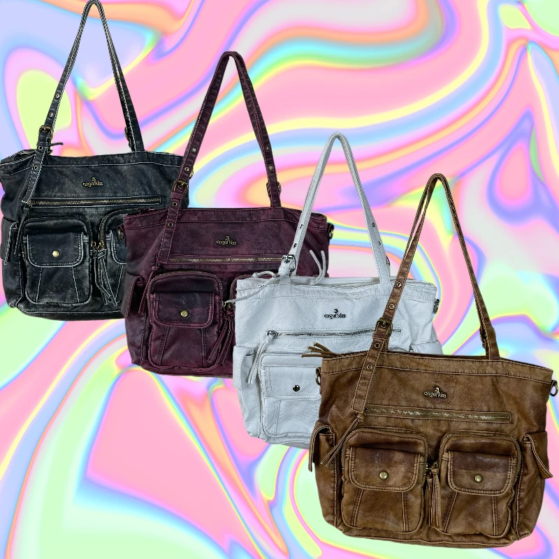 

Женские винтажные сумки на плечо Y2K для женщин, сумки с несколькими карманами, сумка из искусственной кожи, модная большая сумка-тоут, кошелек на плечо