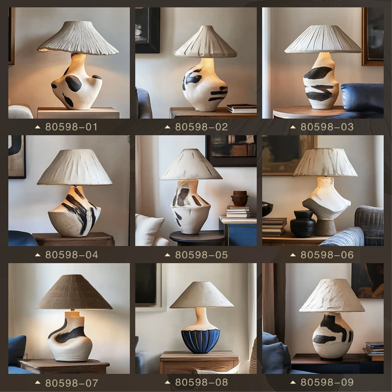 

French Cream Art Table Lamp Medieval Wabi Wind Homestay Nordic Gallery Senior Designer Original Lighting