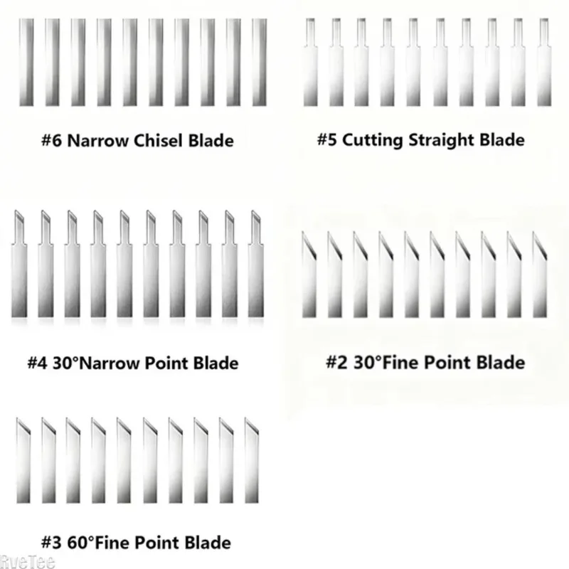 Ultrasonic Cutting Blades, 30°/60° Fine Point & Straight Chisel Replacement Blades for Y10 PRO Ultrasonic Cutting Knife