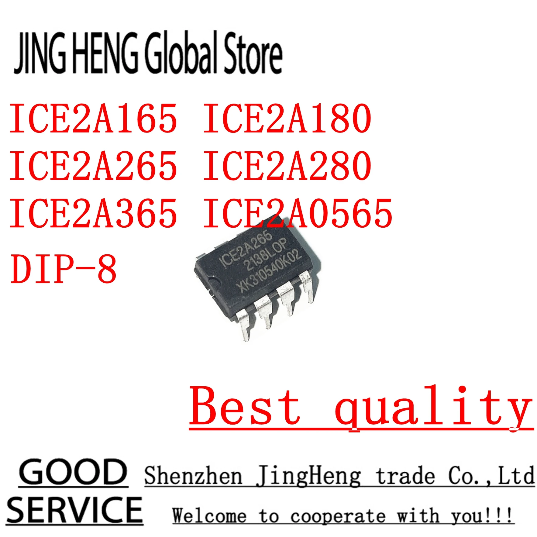 10Pcs ICE2A165 ICE2A180Z ICE2A265Z ICE2A280 ICE2A365 ICE2A0565 DIP-8  Power management chip