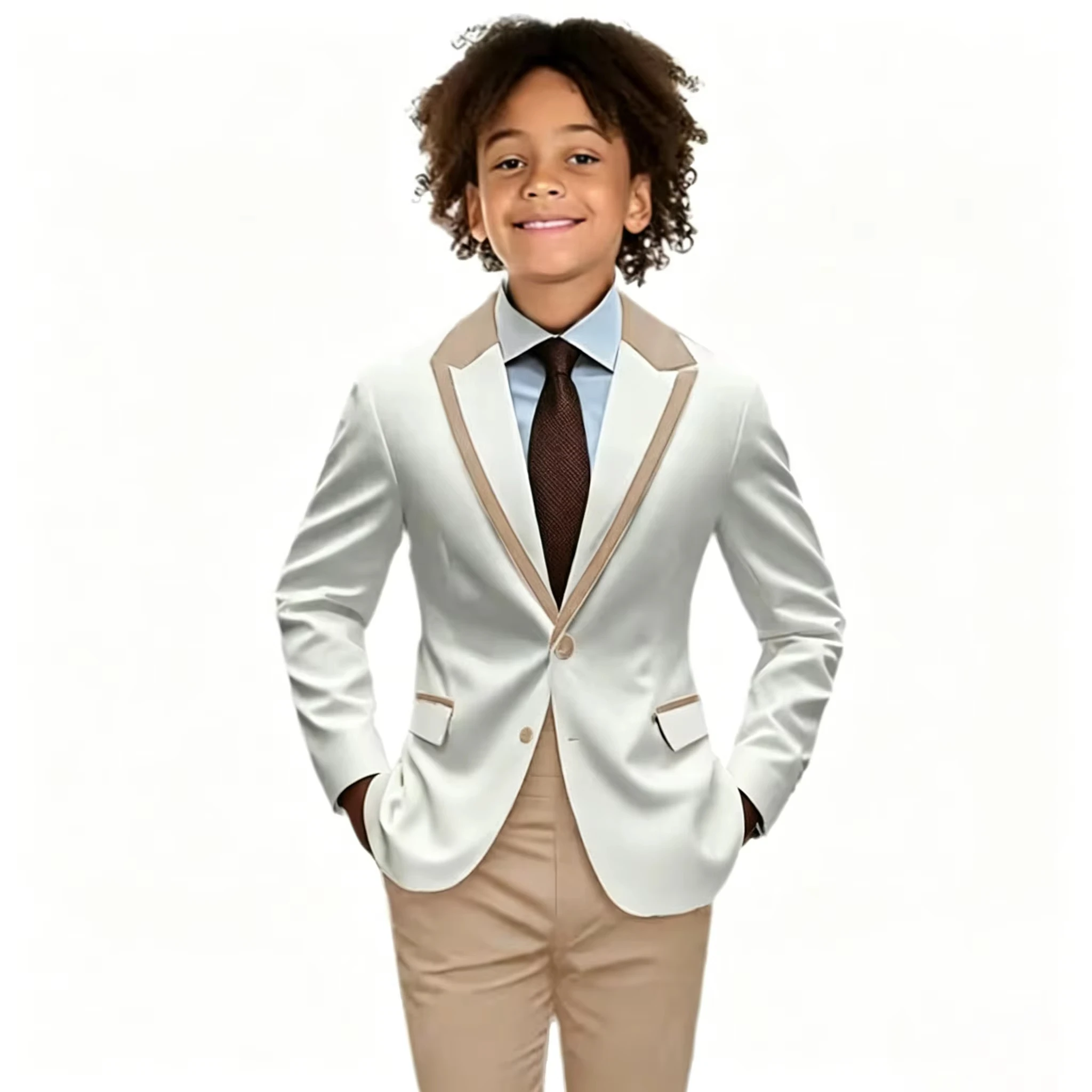 Suit for Boys Wedding Tuxedo 2-piece Kids Blazer Pant Color Block Design Suit 2-16 years old Custom Outfit Kids