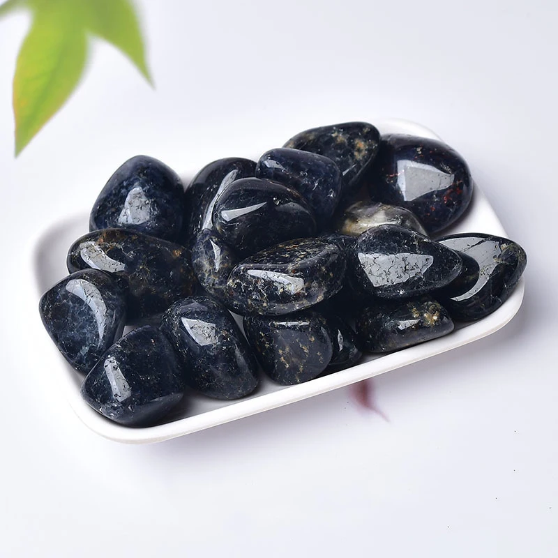 Iolite Tumblestones Pocket Palm Stones Gifts Beautiful Irregular Natural Cordierite Water Sapphire Crystal Tumbled Gemstones Lot