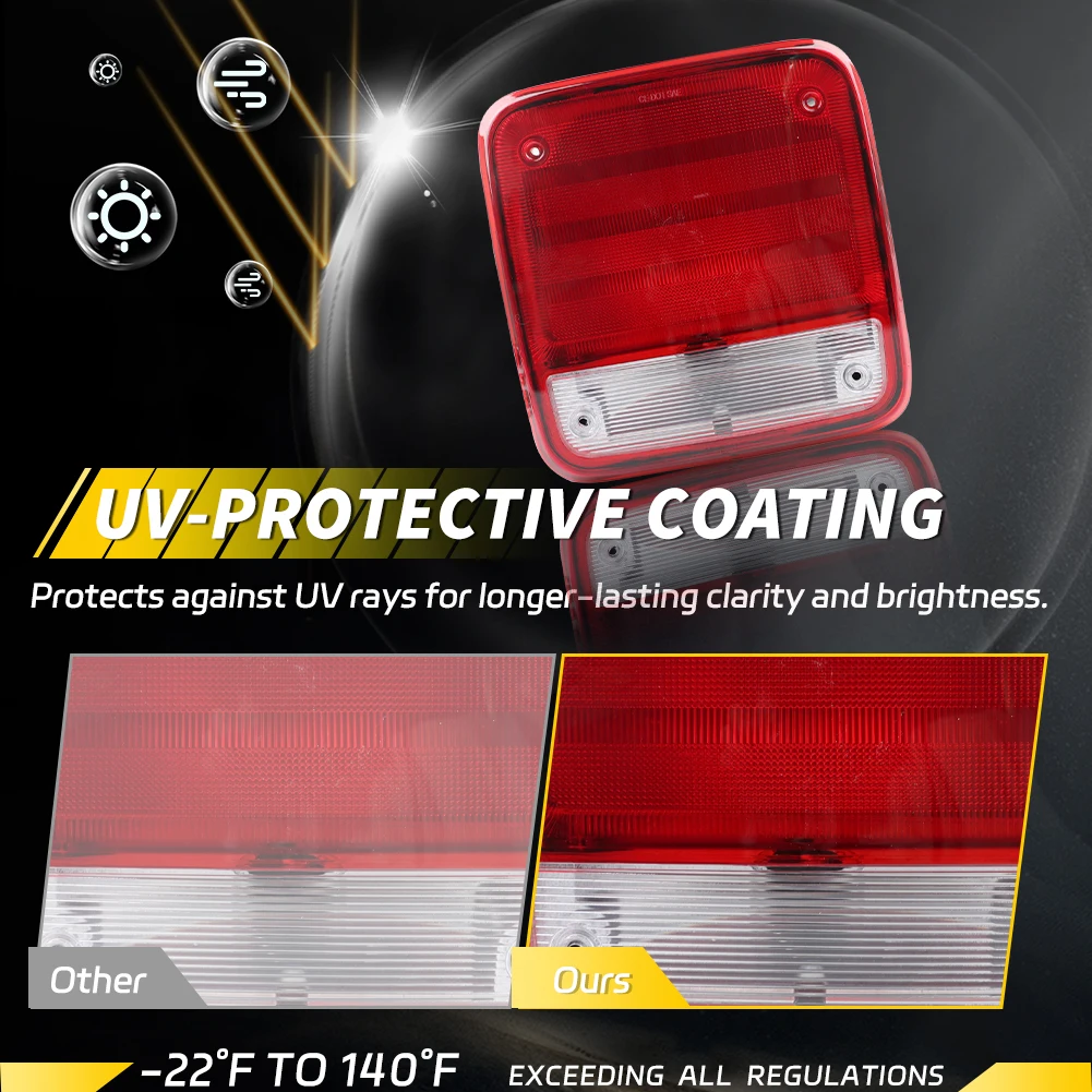 2Pcs  Rear Tail Lights Housings For 85 86 87 88 89 90 91 92 93 94 95 Chevy G20 G30 & GMC G1500 G2500 G3500 No Bulb/Socket