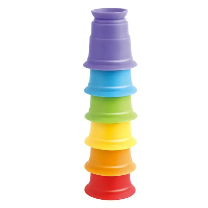 Stack Tower Silicone Early Education Improve Hands- Ability Soft Funny Children Gift Interactive Game Pvc Creative Bath Toys