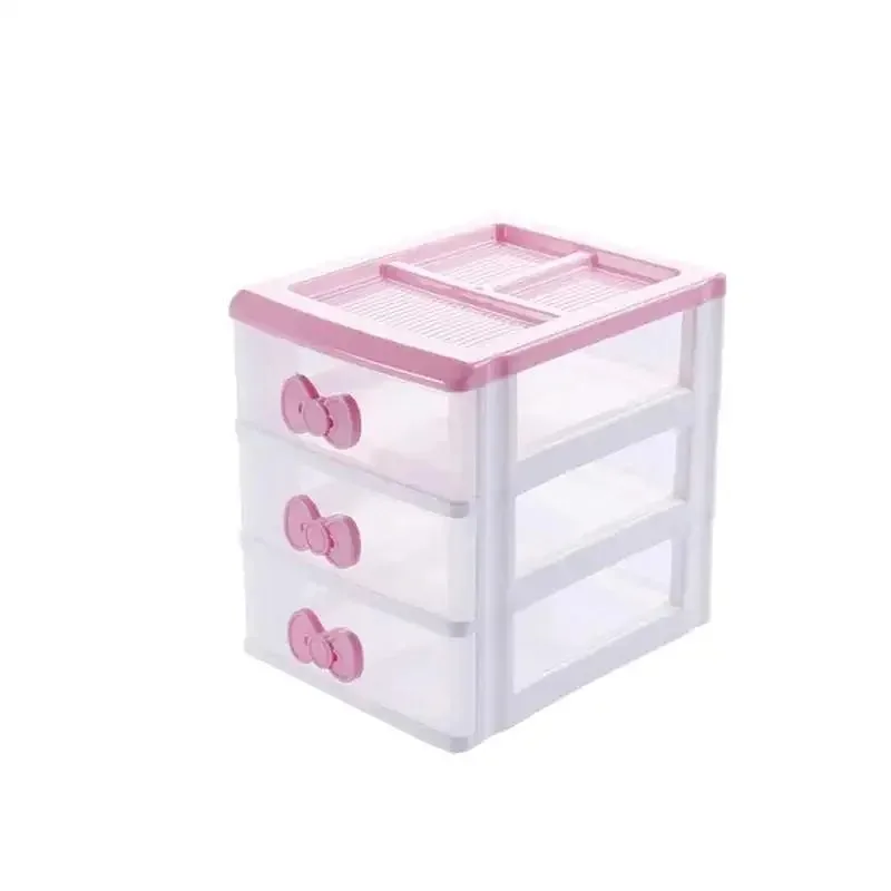 Small Jewelry Storage Box Drawer Type Plastic Office Desktop Storage Box Multi-layer Storage Cabinet Makeup Drawer Organizer