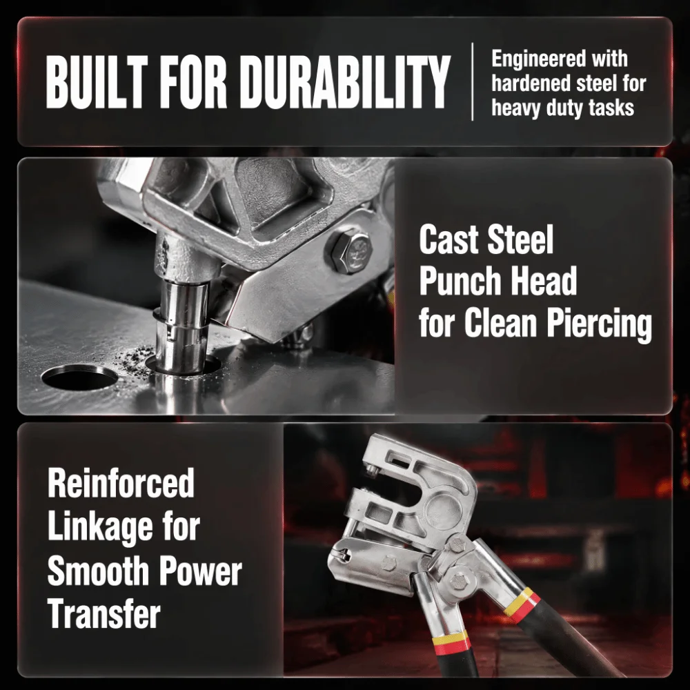 10-Inch Length Metal Stud Crimper High-Carbon Steel TPR Handle Drywall Crimper Tool Accurate Hole Punching Alloy Steel