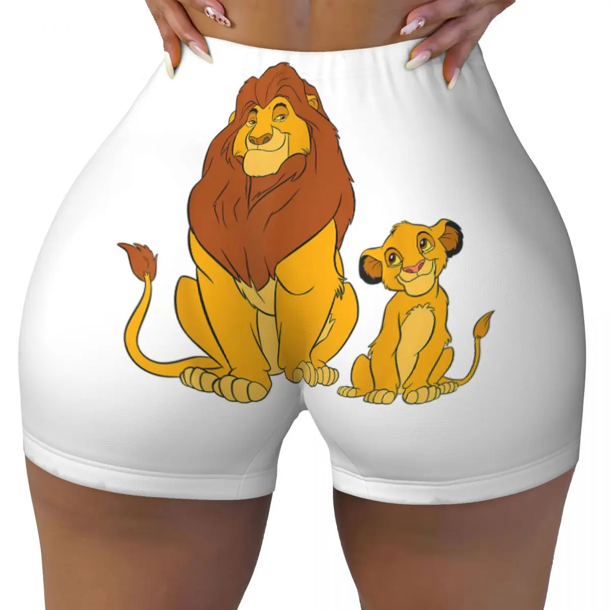 

The Lion King Seamless Yoga Short Ladies Young Simba and Mufasa Lift Fitness Workout Gym Pants Tights