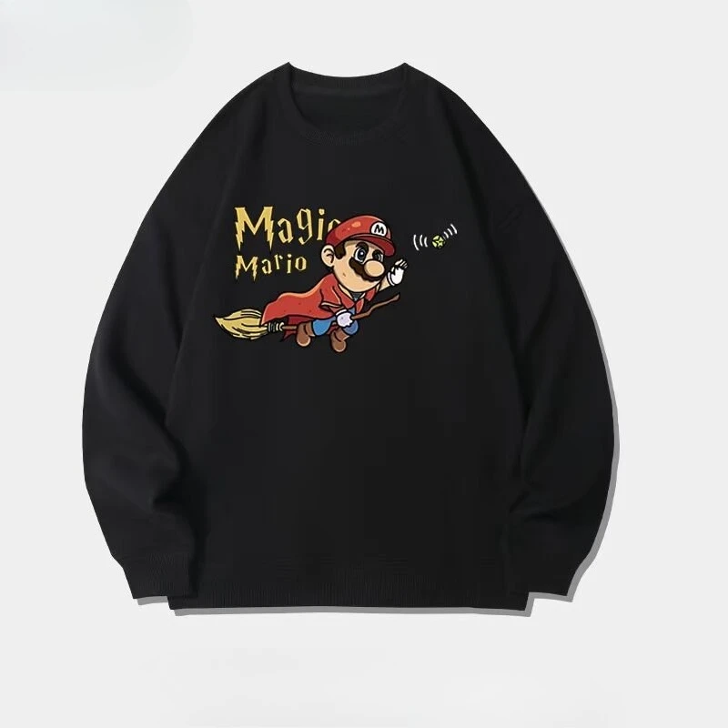 

Mario-themed printed sweatshirts for the 2025 autumn and winter are trendy couple outfits suitable for both men and women