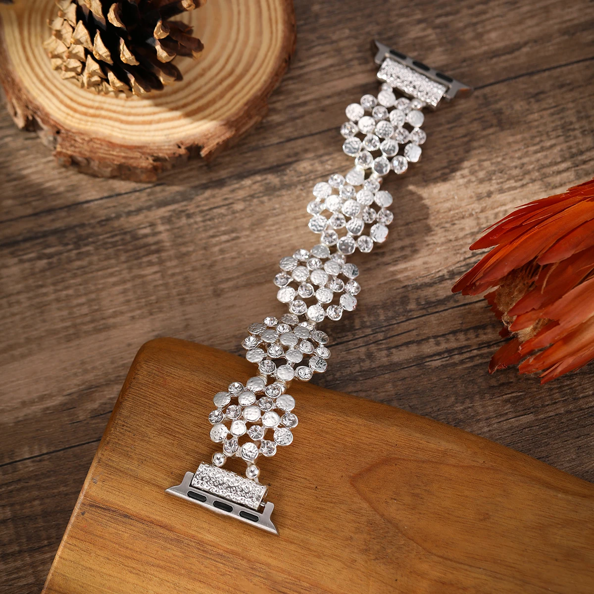 Металлический браслет с блестками для Apple Watch 10 46 мм, женский браслет из нержавеющей стали для Iwatch Series 10 42 мм Ultra 49 мм 44/45 мм