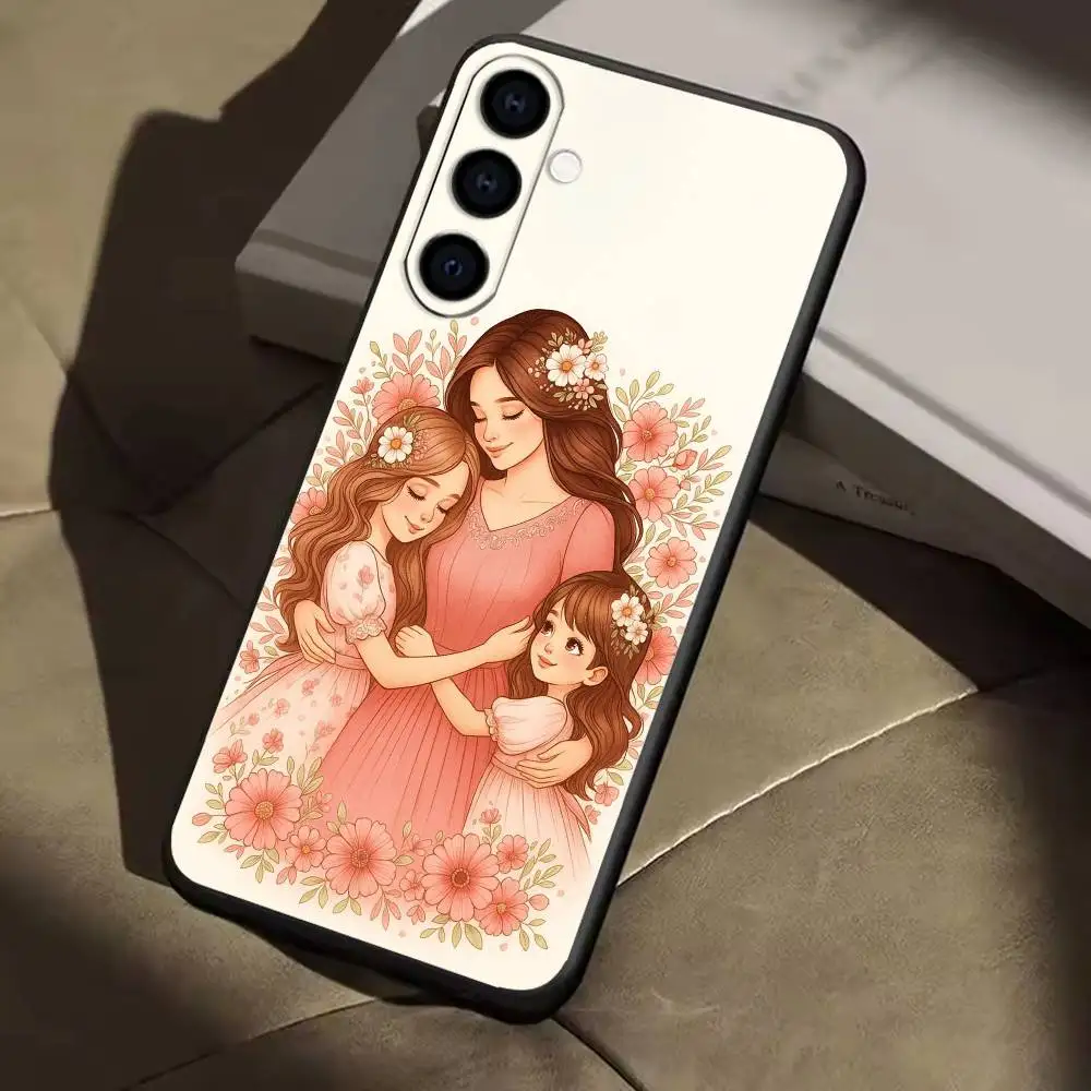 Hermosa madre e hija funda de teléfono para Samsung Galaxy A20,21s,22,31,32,52,53,72,73,80,91 carcasa negra suave