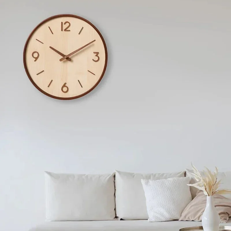 Minimalist Design Wooden Wall Clocks Decoration Electronic Vintage Living Room Wall Clocks Modern Silent Home Decor Horloge LLWC