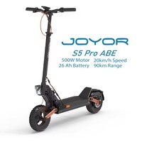 JOYOR S5 Pro ABE Foldable Electric Scooter 500W Motor 48V 26Ah Battery 20km/h Speed 90km Range 10'' Tires Adult E-Scooter