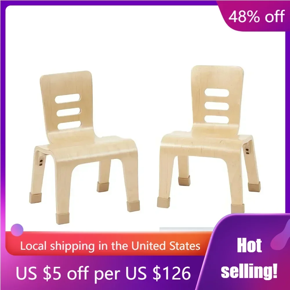 Stackable Seats School Chair Natural 12in Seat Height 2-Pack Chairs Children's Furniture Commercial