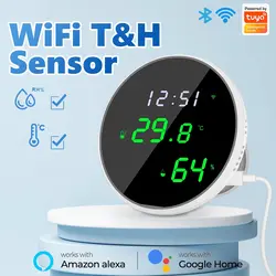 Tuya WiFi Temperature Humidity Sensor Smart Indoor Hygrometer Thermometer With LED Display Backlight Support Google Home Alexa