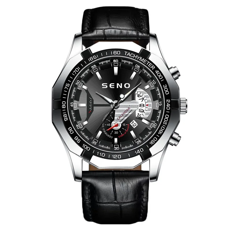 Quartz Sports Watch For Men Big Dial Design Men Watch Seno Brand Luxury Watch Hot Selling