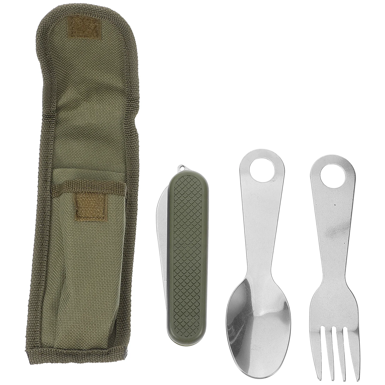 

Camping Utensils Stainless Steel Cutlery Spoon Fork Kit Serving Food Cutting Dinnerware Home