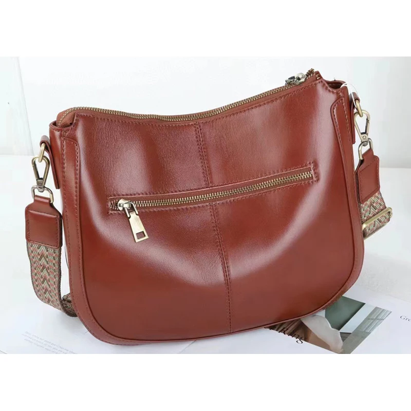 2 Straps,Vegetable tanned leather,Women Genuine Leather Shoulder Bag, Female Messenger,Cross body Bag, A759