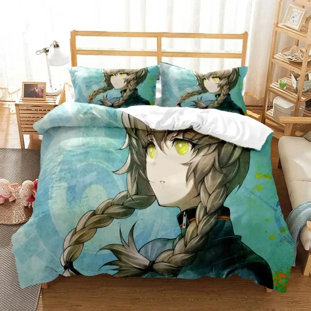 

3D Print Anime Steins Gate Bedding Set Double Twin King Duvet Cover Comforter Pillowcase Boys Girls Adults Bedroom