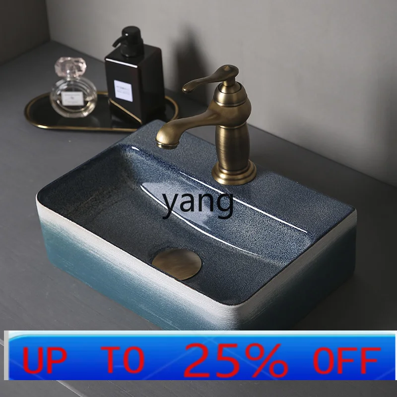 

lmm small size square ceramic wash basin bathroom small apartment mini single basin