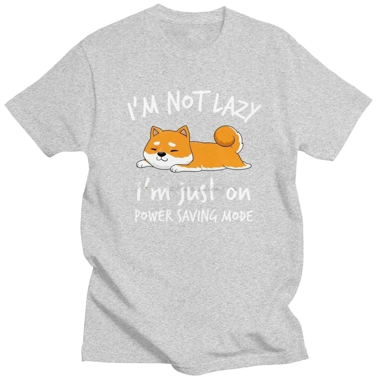 الفكاهة أنا لست كسول شيبا اينو قميص الرجال قصيرة الأكمام متعطل الكلب تي شيرت كسول بلايز المجهزة المحملة القمم الصيف س الرقبة الملابس