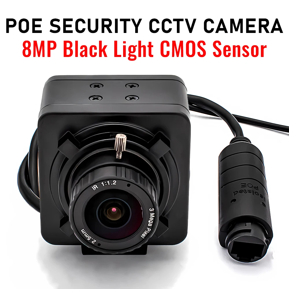 8mp-4k-poe-ip-camera-blacklight-metal-security-surveillance-webcam-rtsp-onvif-network-video-machine-vision-21-25-28mm-cs-lens