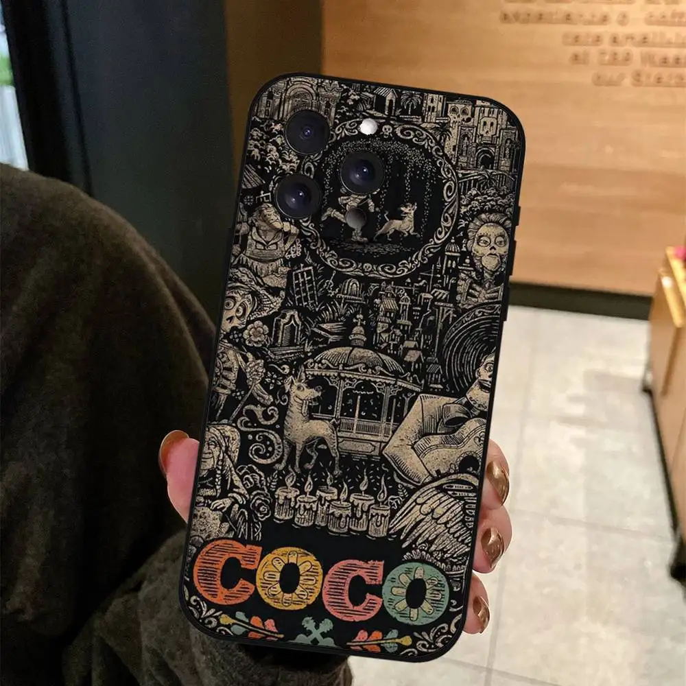 فيلم الكرتون C-كوكو قضية الهاتف آيفون 17 16 15 14 13 12 11 برو ماكس ميني X XR XS زائد غطاء قذيفة سوداء