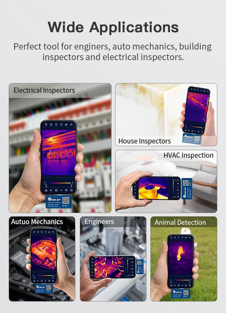 TOOLTOP T7PRO 256*192 Android Mobiles Wärmebildgerät mit Sichtlicht-Fusion 25Hz Wärmebildkamera zur Leckageinspektion von Rohrleitungen – Detail 7