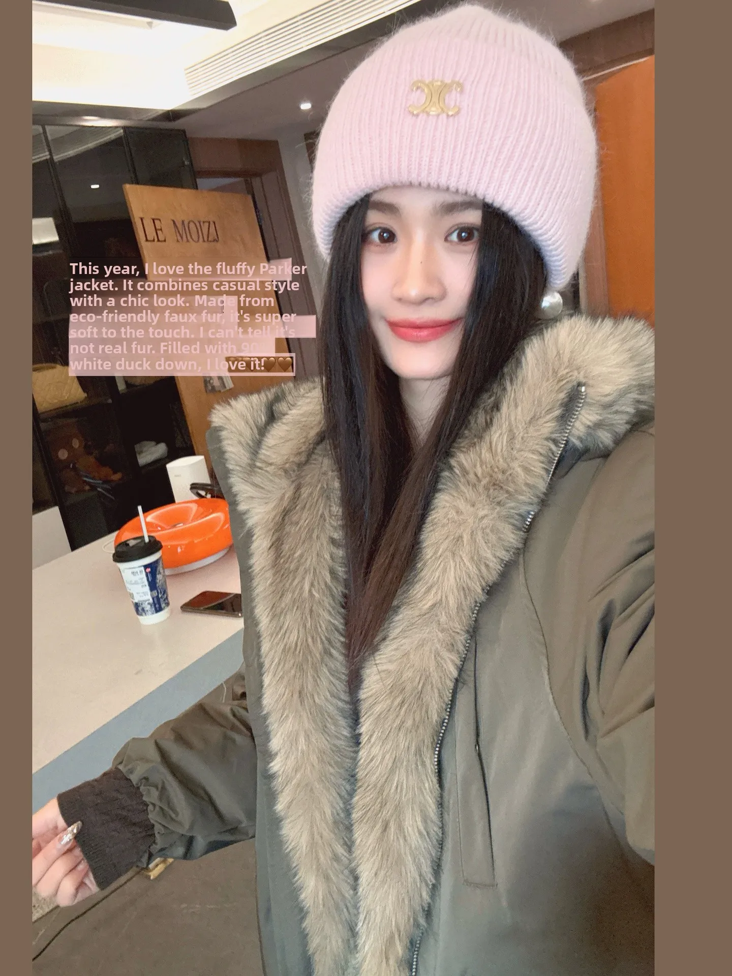 

Zheng Chun Hua Er 90 White Du down Parka Eco-friendly Fur Jaet Women Winter Loose Versatile Hooded Zipper Sle Commute R...