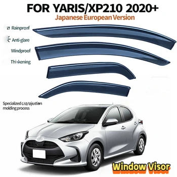 For Toyota Yaris XP210 2020-on Window Visor,Electroplating bright strip injection molding thickened weather shield
