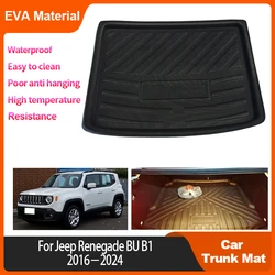 For Jeep Renegade BU B1 2016~2024 Trunk Mat Rear Cargo Liner Anti Slip Interior Accessory Auto Waterproof Protector EVA Material