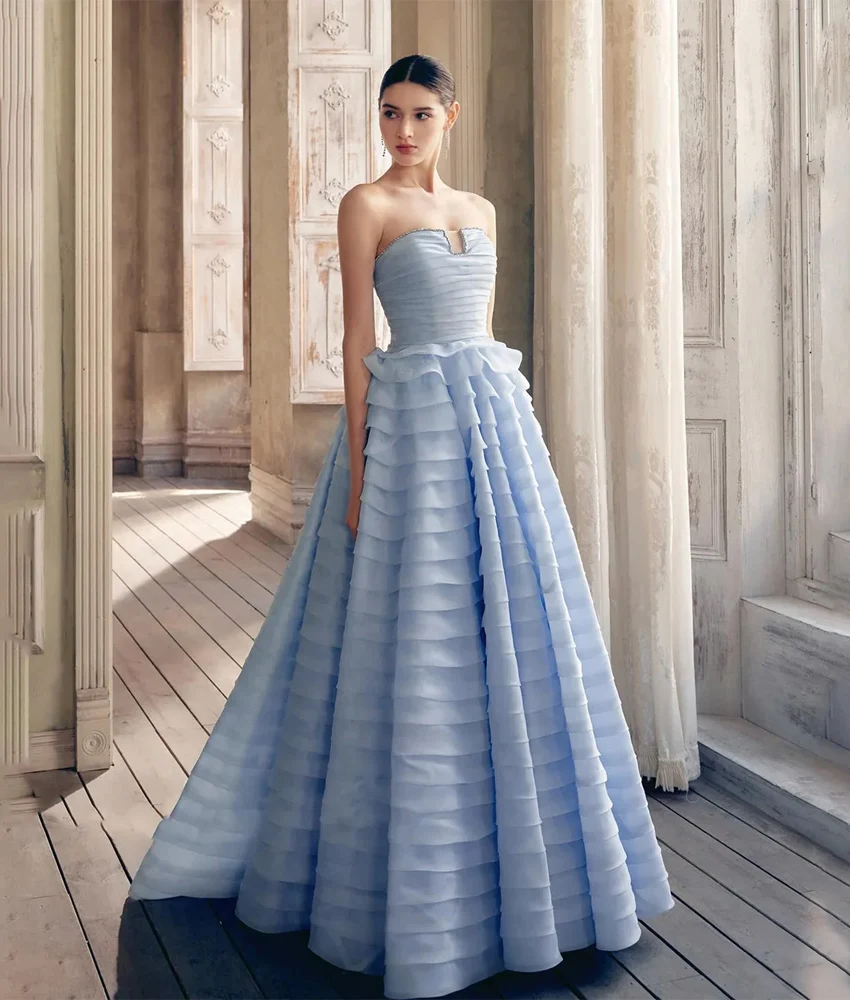 Vestido de noche de cristal con gradas, Jersey personalizado de alta calidad, corte en A, sin mangas, hasta el suelo, vestidos de graduación