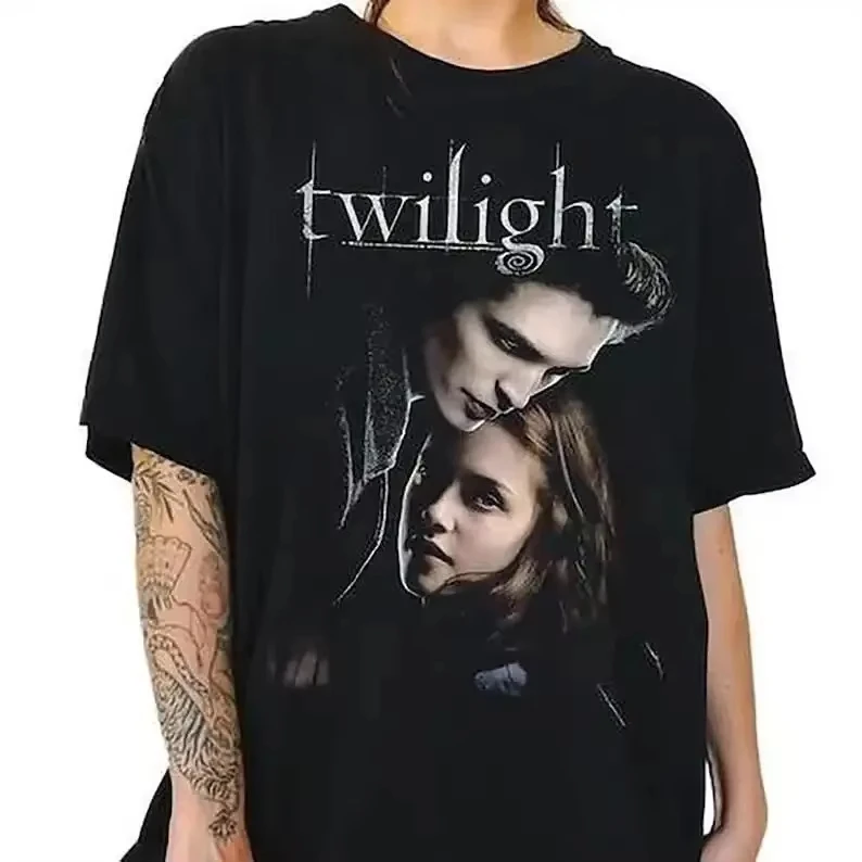 2026 Vintage Twilight Saga Short Sleeves Printed Cotton T-shirt Men Women Oversized Round Neck Retro Y2K Female Male Clothing