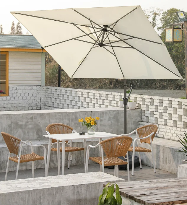 

Outdoor Banana Umbrella Hanging Parasol Offset Patio Umbrellas and Bases