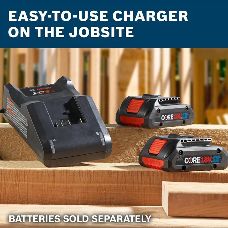 BOSCH GAL18V-40 18V Lithium-Ion Fast Charger 4-Amp Charging Current Dual Mode Wall-Mounting Slots Convenient Storage Tool Part