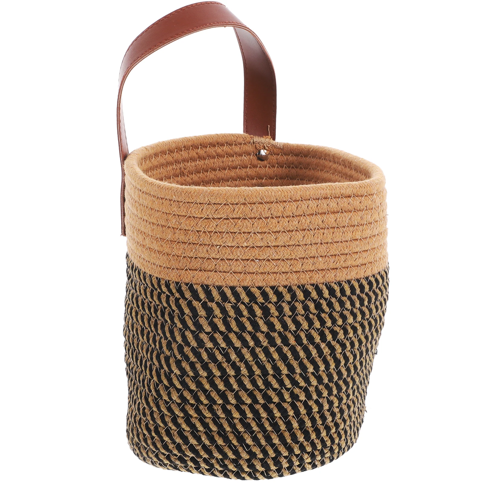

Wall Hanging Wall Hanging Woven Basket for Plants Large Size Black Yellow Strap Home Garden Decor Storage Container