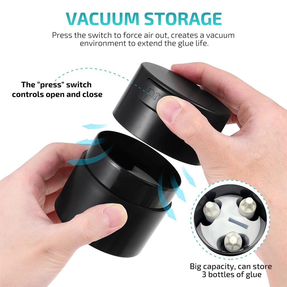 

2pcs Storage Moisture Resistant Lightweight Travel Friendly For Extension Supplies Holder Dispenser Lash Glue Container