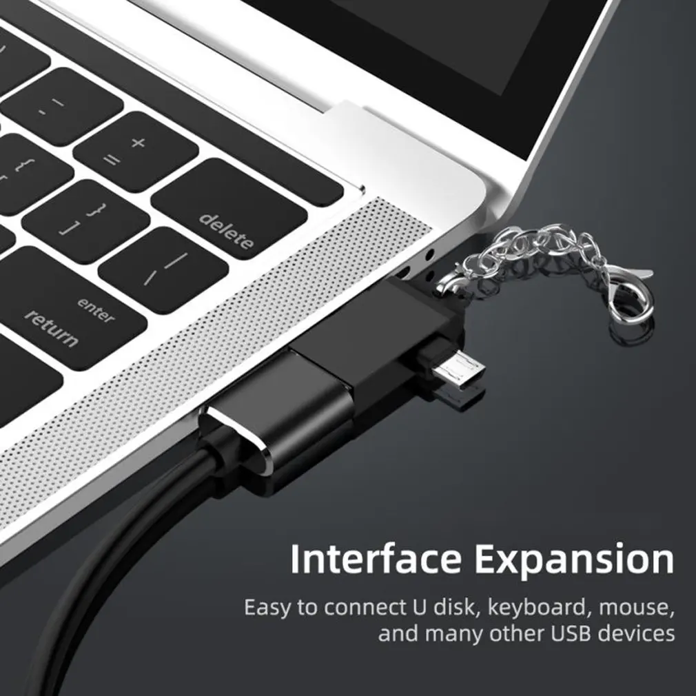 태블릿 하드 디스크 알루미늄 합금 용 안드로이드 전화 데이터 변환기 용 마이크로 USB OTG 어댑터에 2 In 1 Type-C USB 3.0 여성