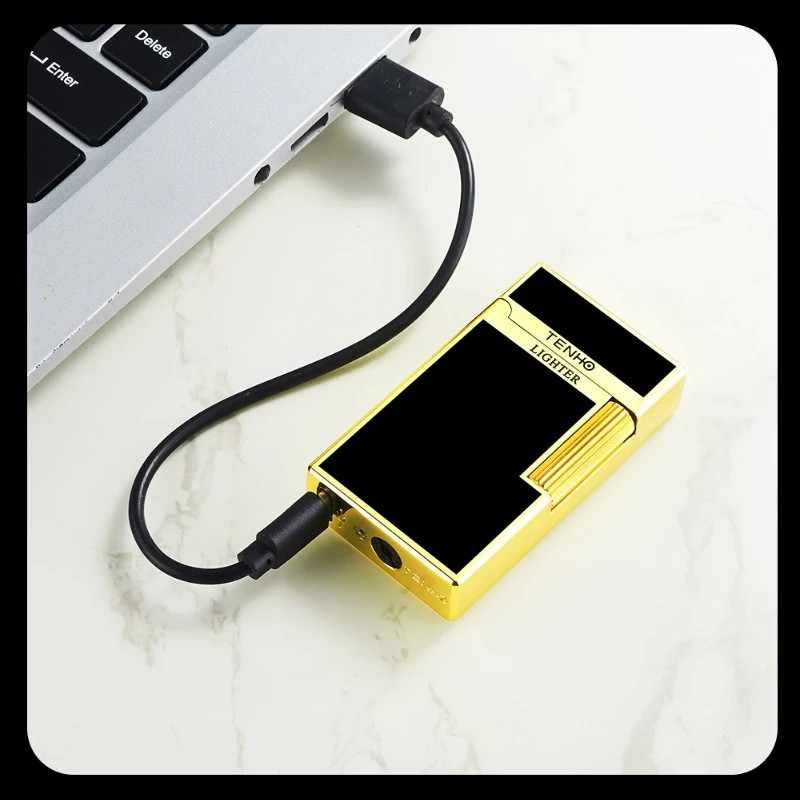 2025 الأكثر مبيعا الاستشعار التحكم الصوتي أخف نفخ أخف المزدوج النار التبديل Langsheng أخف الراقية هدية أداة