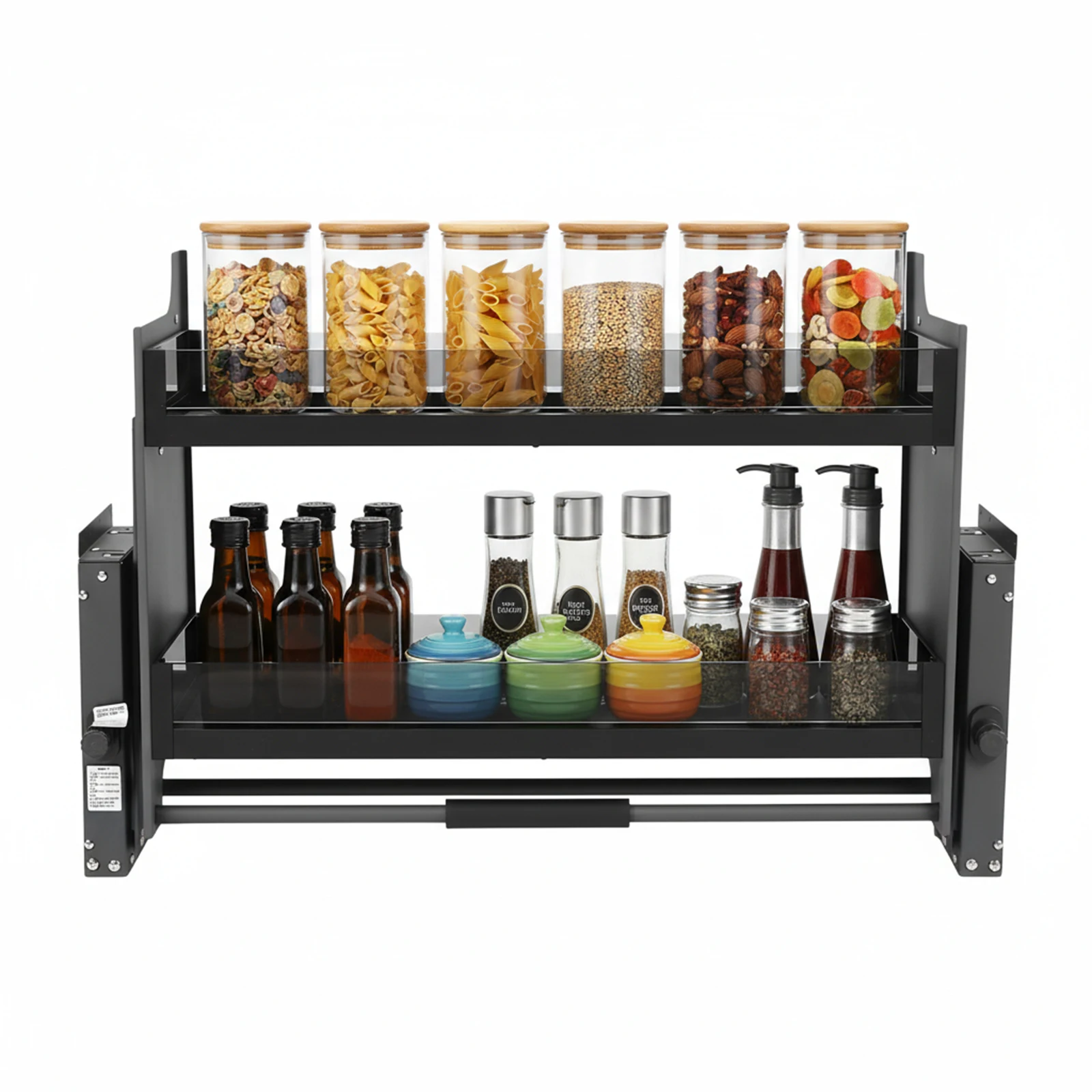 

Регулируемая полка из нержавеющей стали с пневматической системой демпфирования, нескользящей ручкой и регулируемым подшипником для специй, посуды и бутылок